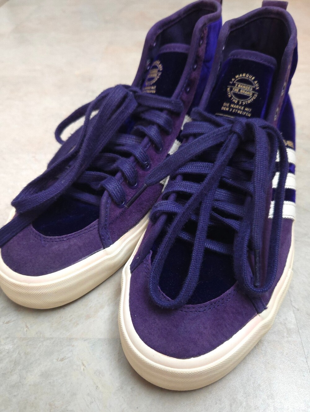 Adidas Men's Matchcourt High RX Na-Kel Smith Purple Velvet Sneaker Size 9
